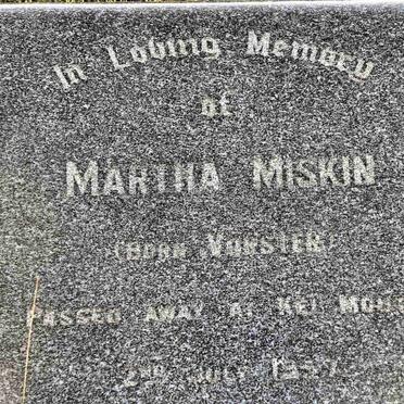 MISKIN Martha nee VORSTER -1957