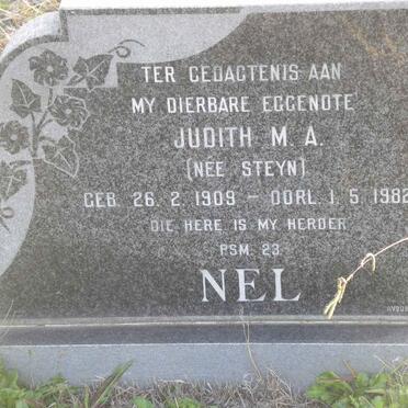 NEL Judith M.A. nee STEYN 1909-1982