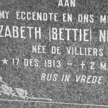 NIENABER Pieter Carel 1912-1982 &amp; Elizabeth DE VILLIERS 1913-1972