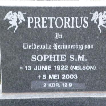PRETORIUS Sophie S.M. nee NELSON 1922-2003