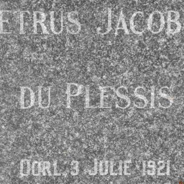 PLESSIS Petrus Jacobus, du -1921