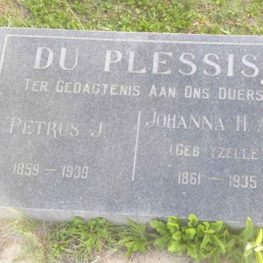 PLESSIS Petrus J., du 1859-1939 &amp; Johanna H.A.S. YZELLE 1861-1935