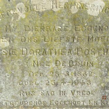 POSTHUMUS Elsie Dorathea nee DE BRUIN 1882-1943