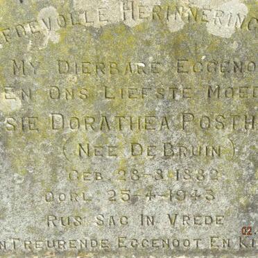 POSTHUMUS Elsie Dorathea nee DE BRUIN 1882-1943