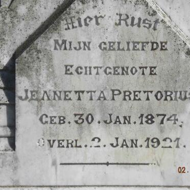 PRETORIUS Jeanetta 1874-1921