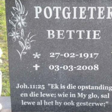 POTGIETER Bettie 1917-2008