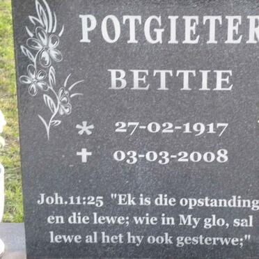 POTGIETER Bettie 1917-2008