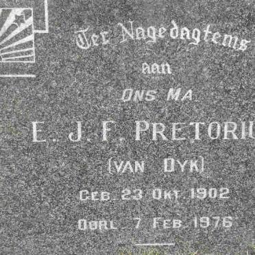 PRETORIUS E.J.F. nee VAN DYK 1902-1976