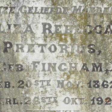 PRETORIUS Eliza Rebecca nee FINCHAM 1862-1926