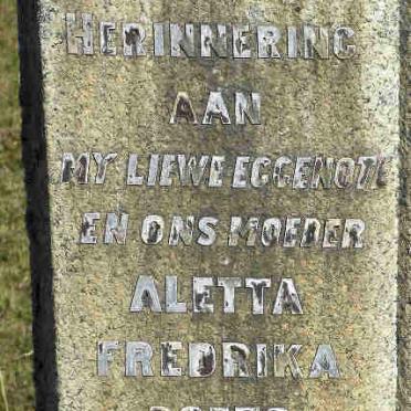 ROETS Aletta Fredrika nee BASSON 191?-1923