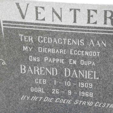 VENTER Barend Daniel 1909-968