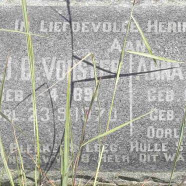 VORSTER Gert J.C. 1891-1970 &amp; Anna S.F. HECHTER 1895-1960