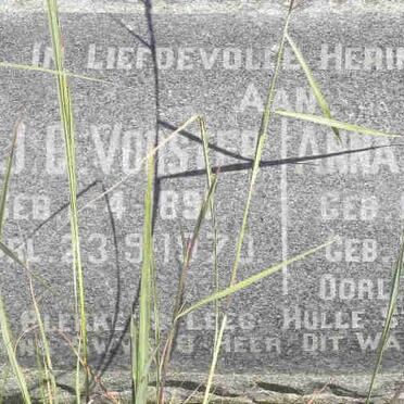 VORSTER Gert J.C. 1891-1970 &amp; Anna S.F. HECHTER 1895-1960