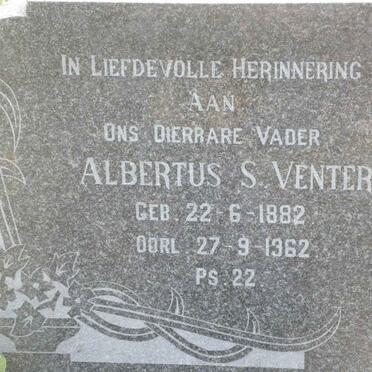 VENTER Albertus S. 1882-1962