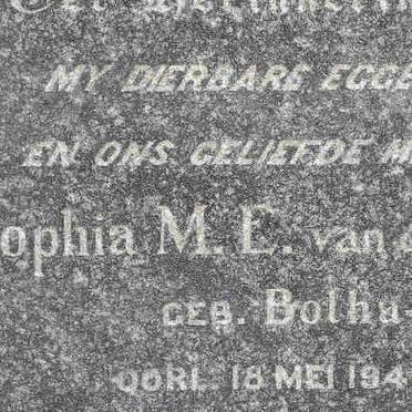 WALT Sophia M.E., van der nee BOTHA -1946