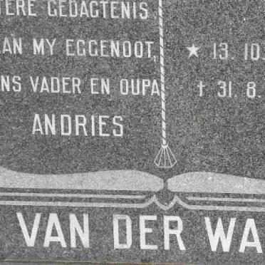 WALT Andries, van der 1908-1970