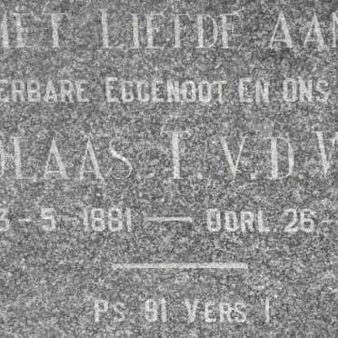 WALT Nicolaas T., van der 1881-1951