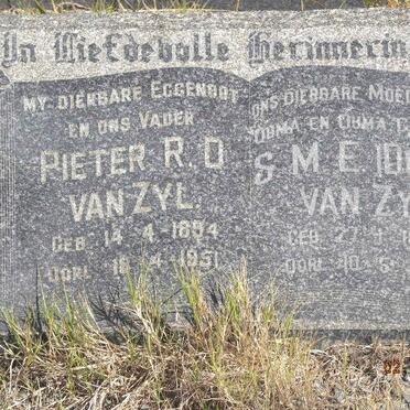 ZYL Pieter R.D., van 1894-1951 &amp; S.M.E. 1893-1993