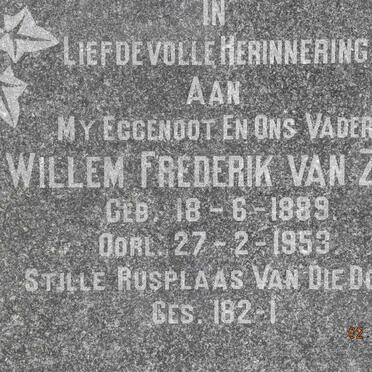ZYL Willem Frederik, van 1889-1953