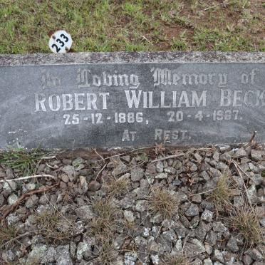 BECK Robert William 1886-1967