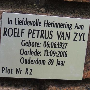 ZYL Roelf Petrus, van 1927-2016