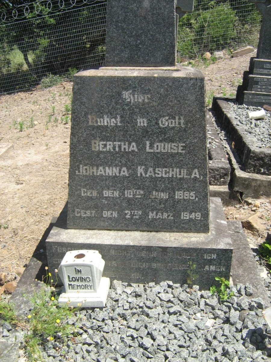 KASCHULA Bertha Louise Johanna 1885-1949