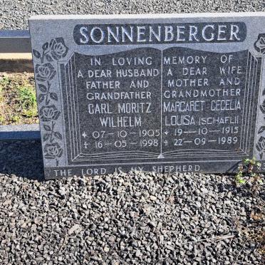 SONNENBERGER Carl Moritz Wilhelm 1905-1998 &amp; Margaret Cecilia Louisa SCHAFLI 1915-1989