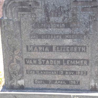 LEMMER Maria Elizabeth Van Staden nee LANDMAN 1882-1967