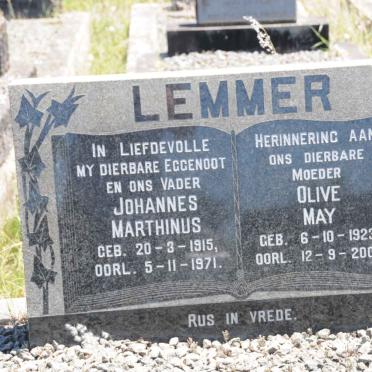 LEMMER Johannes Marthinus 1915-1971 &amp; Olive May 1923-2002