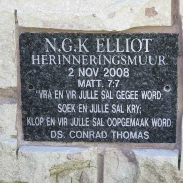 6. N.G.Kerk Elliot - Muur van Herinnering -2008