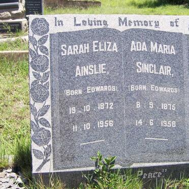 AINSLIE Sarah Eliza nee EDWARDS 1872-1956 :: SINCLAIR Ada Maria nee EDWARDS 1875-1958