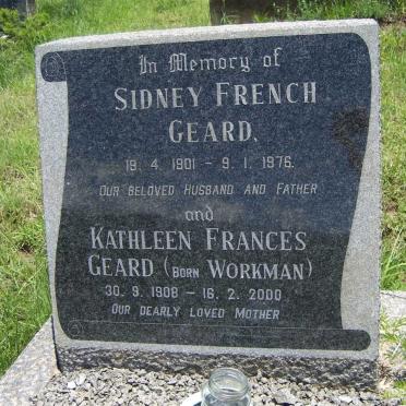 GEARD Sidney French 1901-1976 &amp; Kathleen Frances WORKMAN 1908-2000