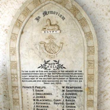 2. Memorial -  90th Light Infantry - Perthshire Volunteers - 25 Dec 1850