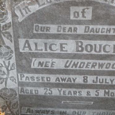 BOUCHER Alice nee UNDERWOOD -1946