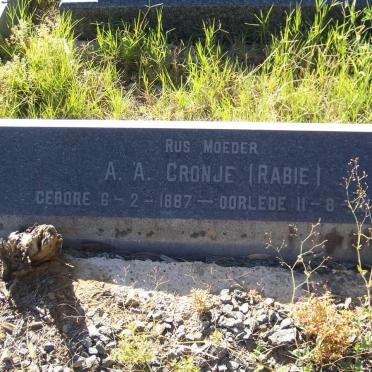 CRONJE A.A. nee RABIE 1887-1970