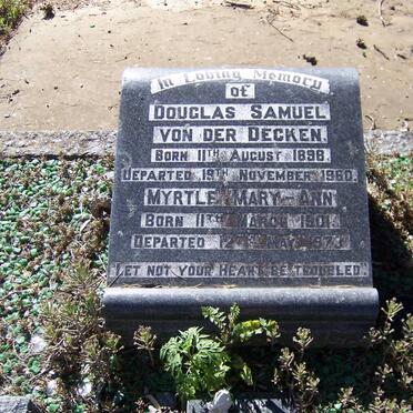 DECKEN Douglas Samuel, von der 1898-1960 &amp; Myrtle Mary-Ann 1901-1973