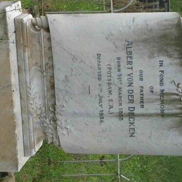 DECKEN Albert, von der 1858-1936