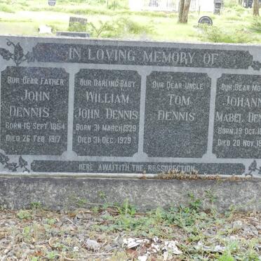 DENNIS John 1854-1917 &amp; Johanna Mabel 1879-1955