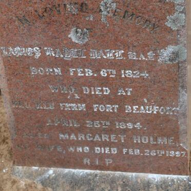 DALL James Kayll 1824-1894 &amp; Margaret Holme -1897