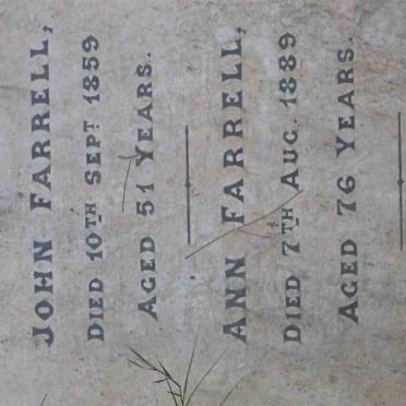 FARRELL John -1859 &amp; Ann -1889