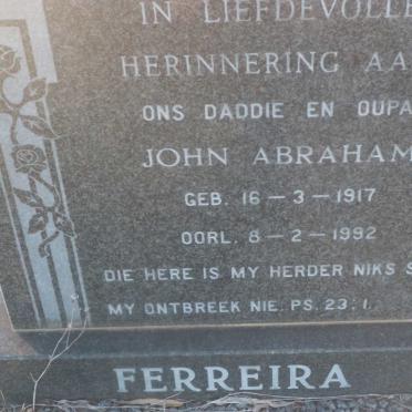 FERREIRA John Abraham 1917-1992