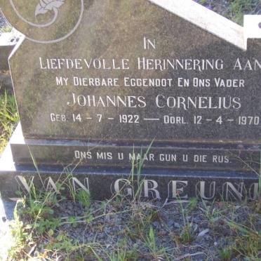 GREUNEN Johannes Cornelius, van 1922-1970