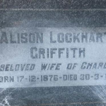 GRIFFITH Alison Lockhart 1876-1958