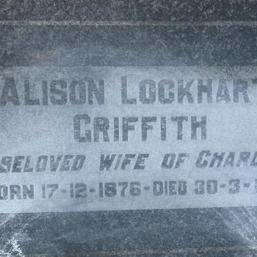 GRIFFITH Alison Lockhart 1876-1958