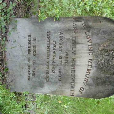 HANESWORTH Mary Emily 1889-1892