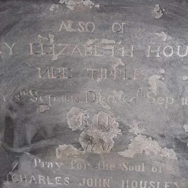 HOUSLEY Mary Elizabeth nee TIPPLE 1813-1872 :: HOUSLEY Charles John 1847-1874