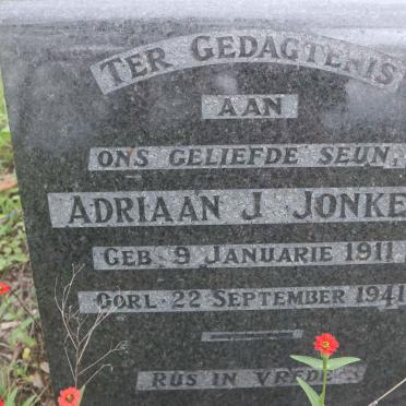 JONKER Adriaan J. 1911-1941 