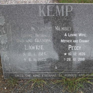 KEMP Lawrie 1924-1983 &amp; Peggy 1926-2019