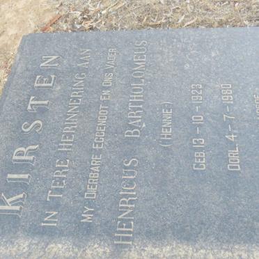 KIRSTEN Henricus Bartholomeus 1923-1980
