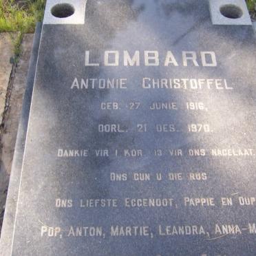 LOMBARD Antonie Christoffel 1916-1970